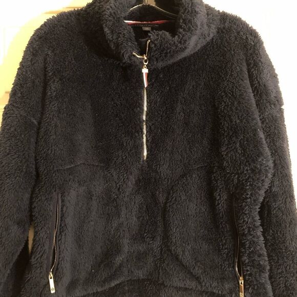Tommy Hilfiger 💫navy blue💫sherpa pullover - Picture 1 of 2